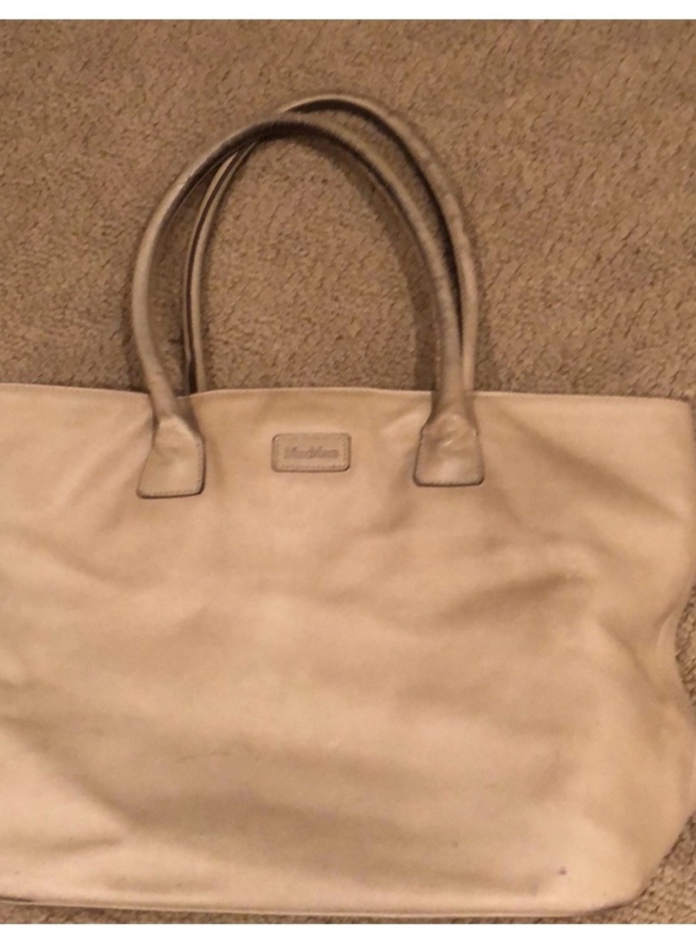 Beige Leather Tote Bag - MaxMara